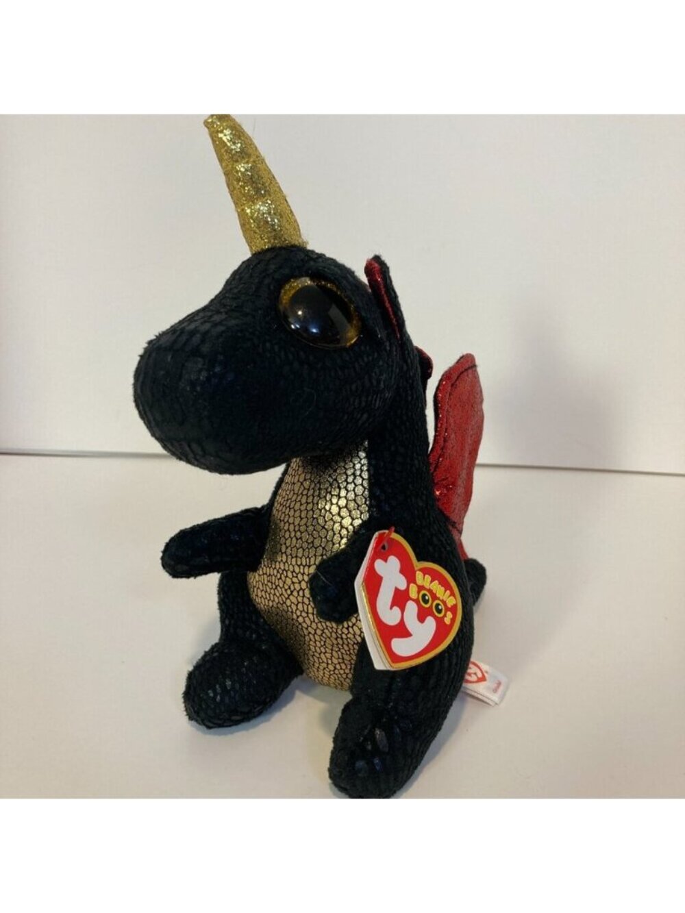 Ty Beanie Boos Grindal Dragon 6" Stuffed Plush Toy 2021 Yellow Eyes W Tag